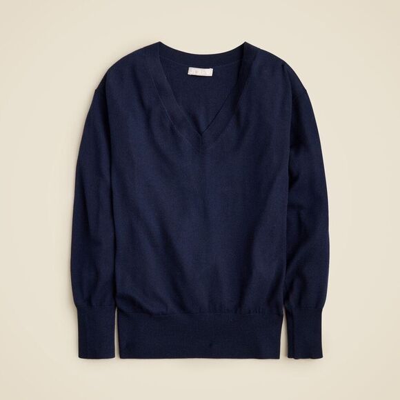 women's J. Crew 100% cotton V-neck sweater navy size XXS - Picture 2 of 8
